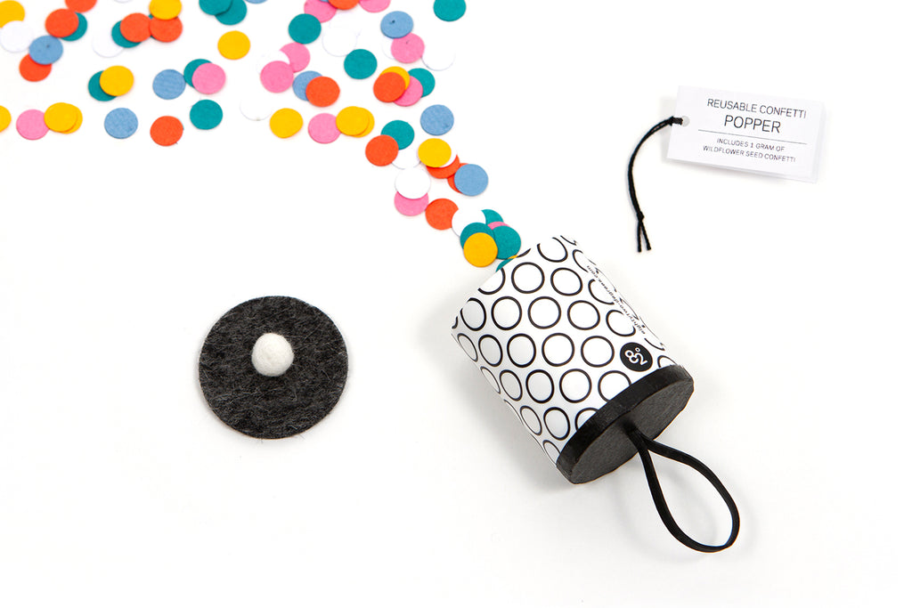 wildflower seed popper REUSABLE CONFETTI POPPER – Studio 82°