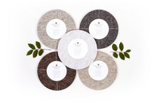 MULTI COLORED FELT TRIVETS 8"