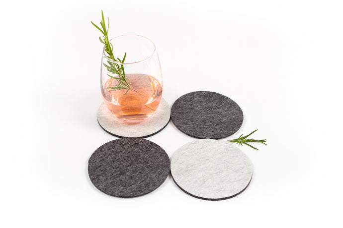 MULTI COLORED FELT COASTERS