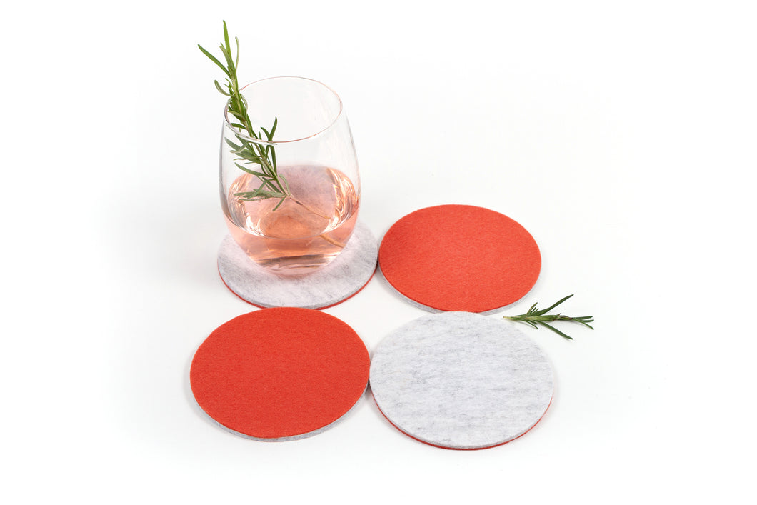 Round Felt Coaster · Red · Mix & Match from 19 Colors + 3 Shapes 